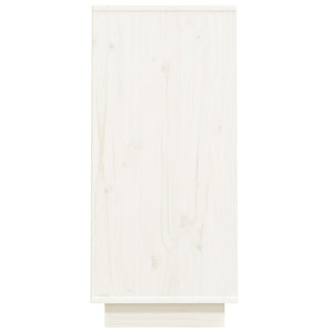 Weißer Beistellschrank Kiefer Massivholz 60x75 cm