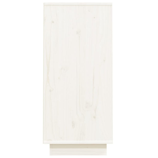 Weißer Beistellschrank Kiefer Massivholz 60x75 cm