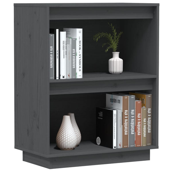 Grauer Beistellschrank Kiefer Massivholz 60x75 cm