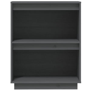 Grauer Beistellschrank Kiefer Massivholz 60x75 cm