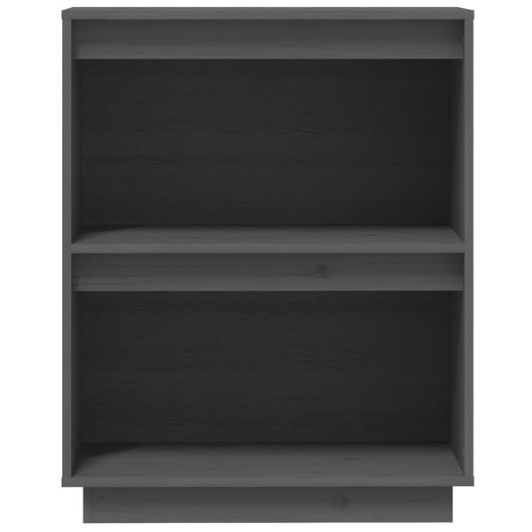 Grauer Beistellschrank Kiefer Massivholz 60x75 cm