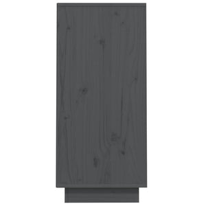 Grauer Beistellschrank Kiefer Massivholz 60x75 cm