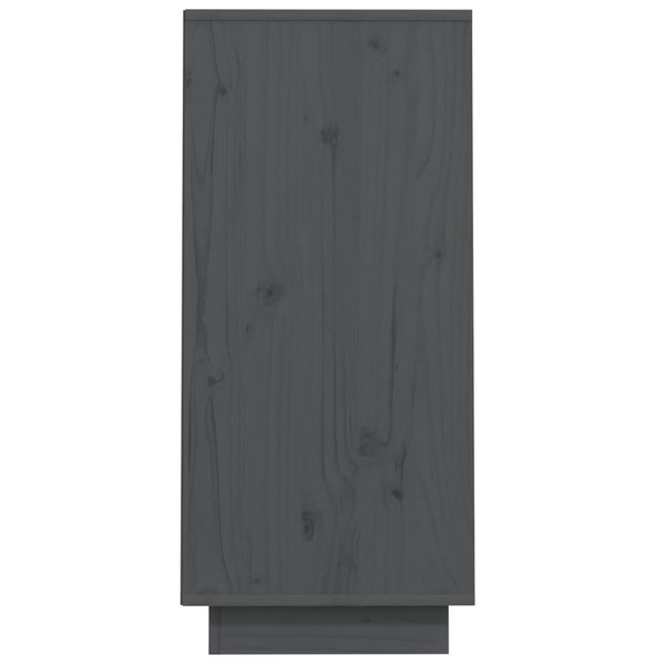Grauer Beistellschrank Kiefer Massivholz 60x75 cm