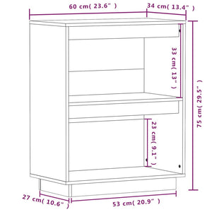 Honigbrauner Beistellschrank Kiefer Massivholz 60x75 cm