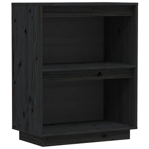 Schwarzer Beistellschrank Kiefer Massivholz 60x75cm