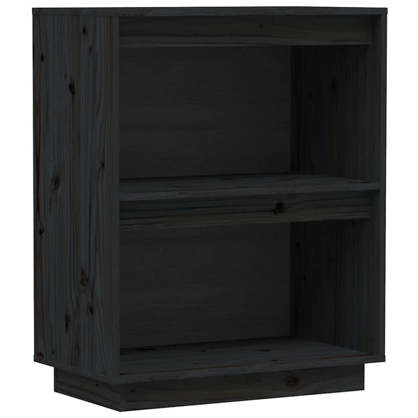 Schwarzer Beistellschrank Kiefer Massivholz 60x75cm