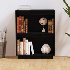 Schwarzer Beistellschrank Kiefer Massivholz 60x75cm