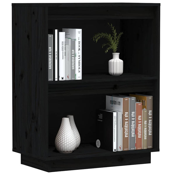 Schwarzer Beistellschrank Kiefer Massivholz 60x75cm
