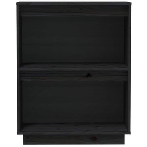 Schwarzer Beistellschrank Kiefer Massivholz 60x75cm