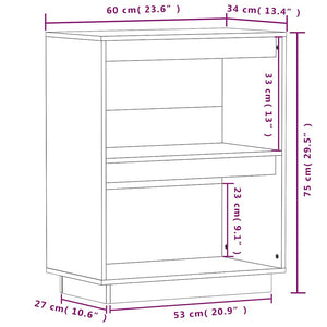 Schwarzer Beistellschrank Kiefer Massivholz 60x75cm