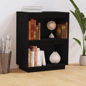Schwarzer Beistellschrank Kiefer Massivholz 60x75cm