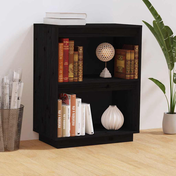 Schwarzer Beistellschrank Kiefer Massivholz 60x75cm