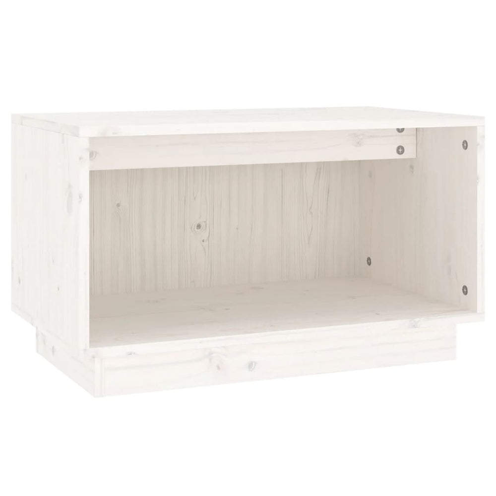 Weißer TV-Schrank Kiefer Massivholz 60x35x35 cm