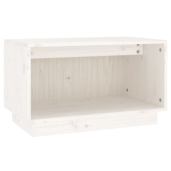 Weißer TV-Schrank Kiefer Massivholz 60x35x35 cm