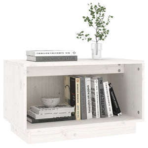 Weißer TV-Schrank Kiefer Massivholz 60x35x35 cm