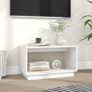 Weißer TV-Schrank Kiefer Massivholz 60x35x35 cm
