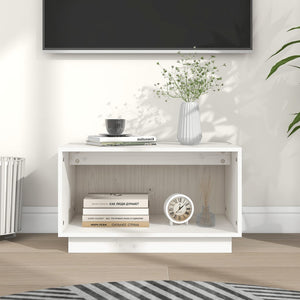 Weißer TV-Schrank Kiefer Massivholz 60x35x35 cm