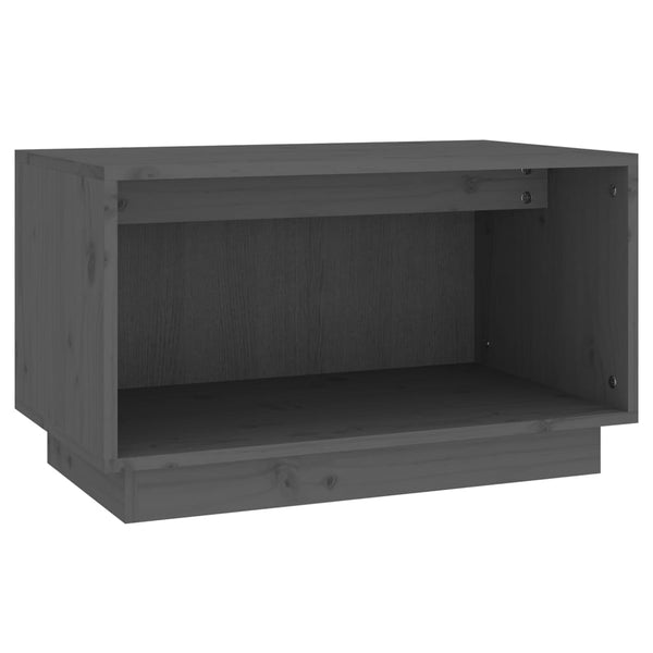 Grauer TV-Schrank Kiefer Massivholz 60 cm