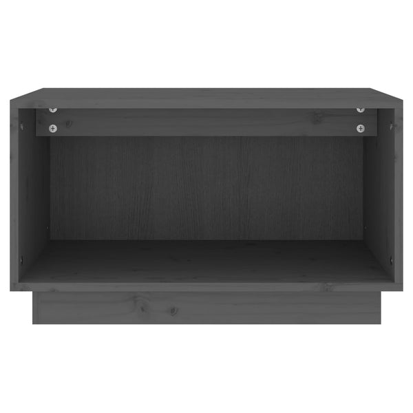 Grauer TV-Schrank Kiefer Massivholz 60 cm