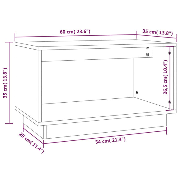 TV-Schrank Honigbraun Kiefer Massivholz 60 cm
