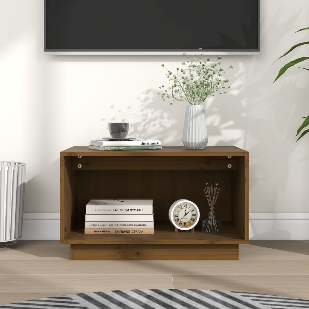 TV-Schrank Honigbraun Kiefer Massivholz 60 cm