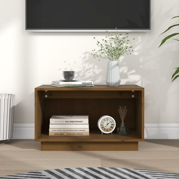 TV-Schrank Honigbraun Kiefer Massivholz 60 cm
