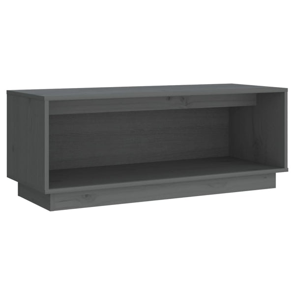 Grauer TV-Schrank 90cm Kiefer Massivholz