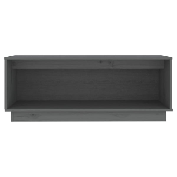 Grauer TV-Schrank 90cm Kiefer Massivholz