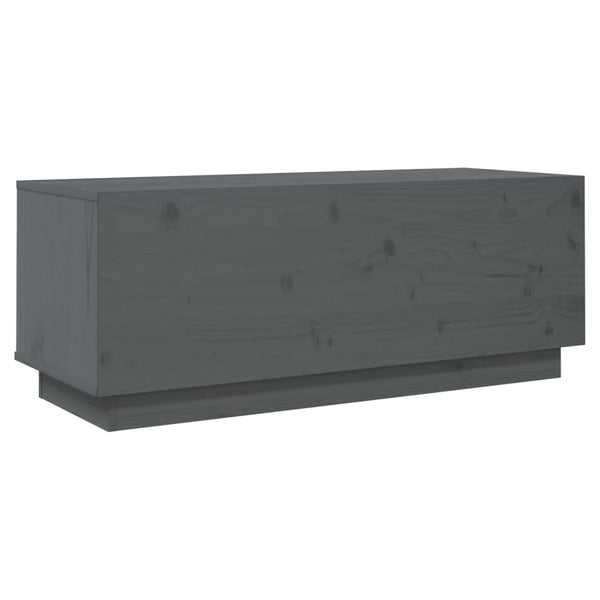 Grauer TV-Schrank 90cm Kiefer Massivholz