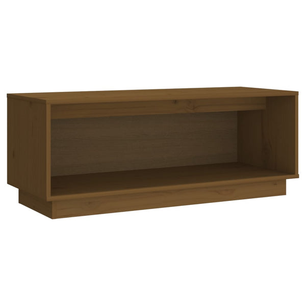 TV-Schrank Honigbraun, Kiefer Massivholz, 90 cm