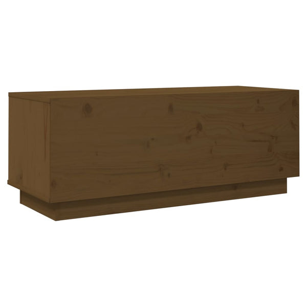 TV-Schrank Honigbraun, Kiefer Massivholz, 90 cm