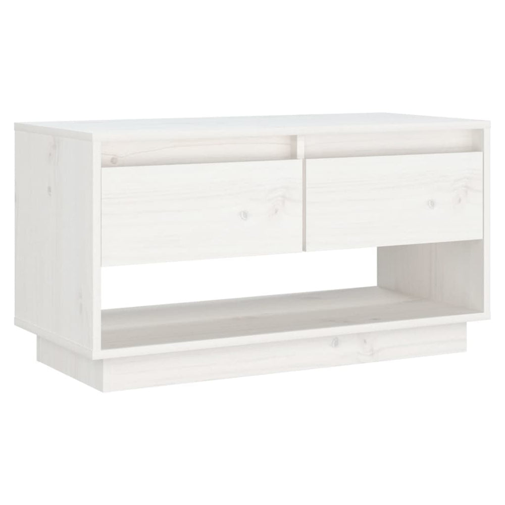 vidaXL TV Cabinet White 74x34x40 cm Solid Pine Wood