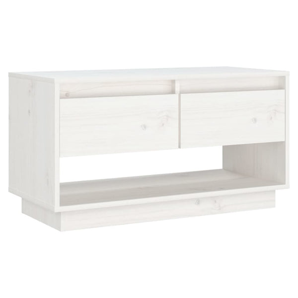 Weißer TV-Schrank Kiefer Massivholz 74 cm