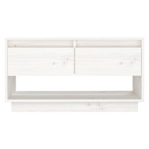Weißer TV-Schrank Kiefer Massivholz 74 cm