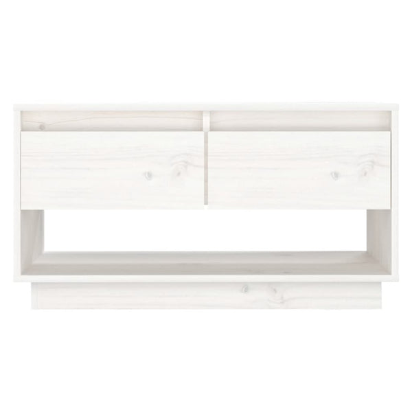 Weißer TV-Schrank Kiefer Massivholz 74 cm