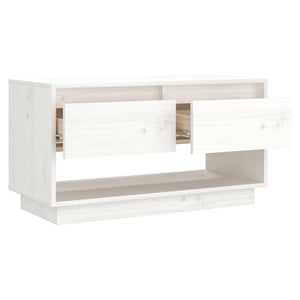 Weißer TV-Schrank Kiefer Massivholz 74 cm