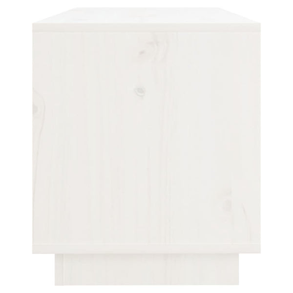 Weißer TV-Schrank Kiefer Massivholz 74 cm