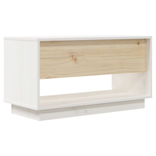 Weißer TV-Schrank Kiefer Massivholz 74 cm