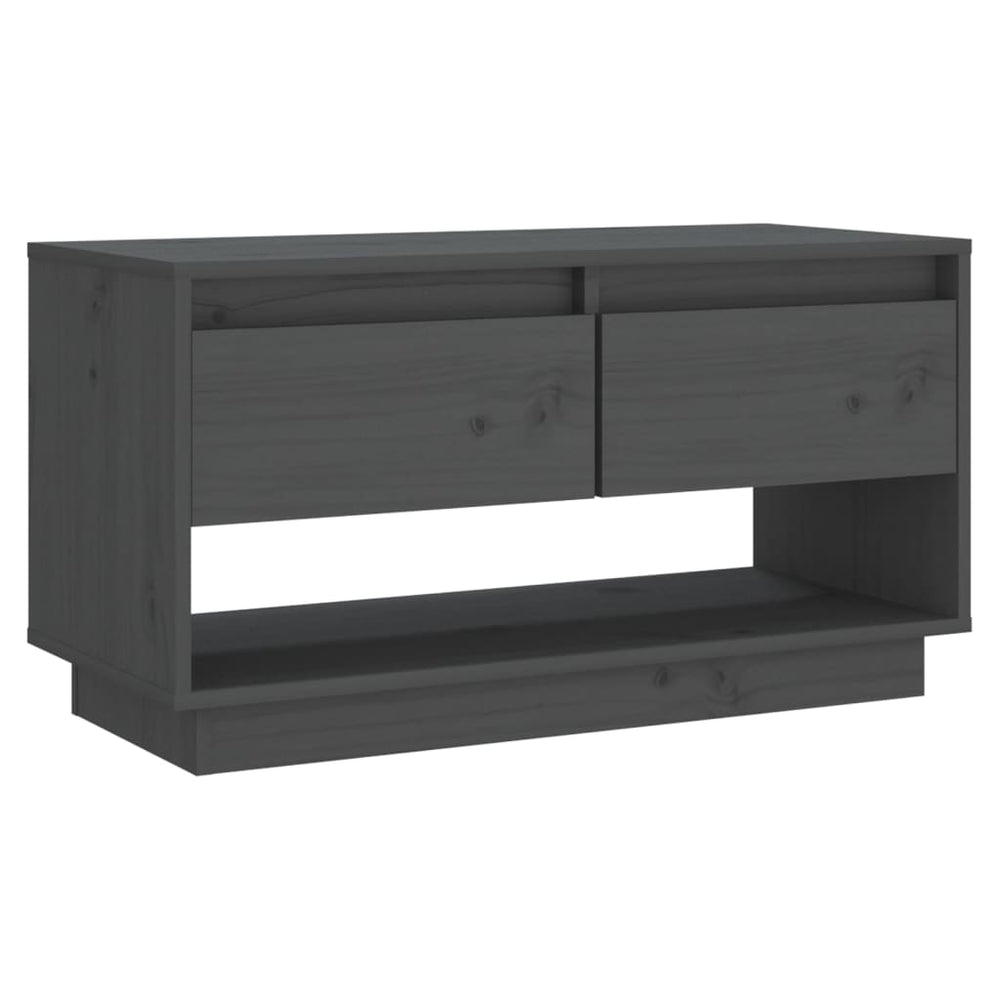 Grauer TV-Schrank 74 cm Kiefer Massivholz