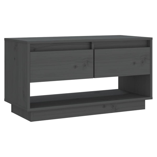 Grauer TV-Schrank 74 cm Kiefer Massivholz