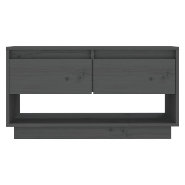 Grauer TV-Schrank 74 cm Kiefer Massivholz