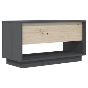 Grauer TV-Schrank 74 cm Kiefer Massivholz