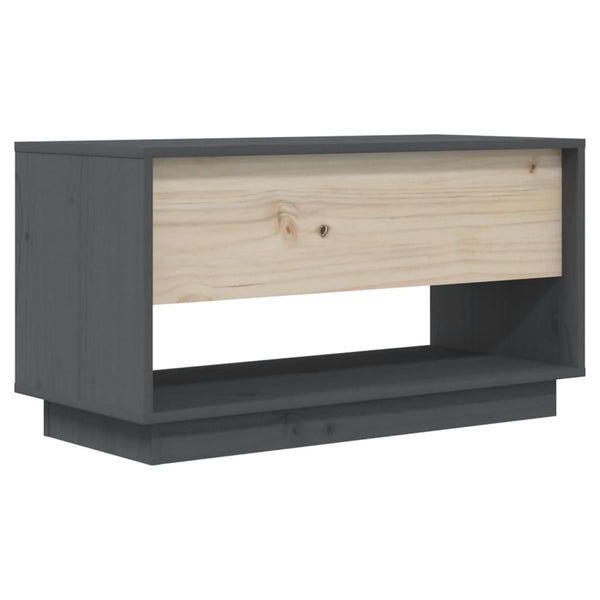 Grauer TV-Schrank 74 cm Kiefer Massivholz