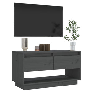 Grauer TV-Schrank 74 cm Kiefer Massivholz