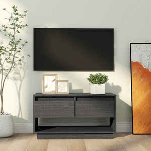 Grauer TV-Schrank 74 cm Kiefer Massivholz