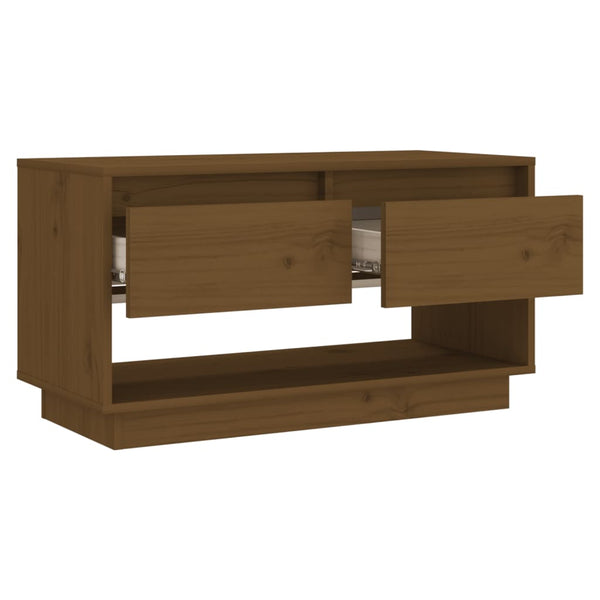 TV-Schrank Honigbraun Kiefer Massivholz 74 cm
