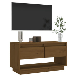 TV-Schrank Honigbraun Kiefer Massivholz 74 cm