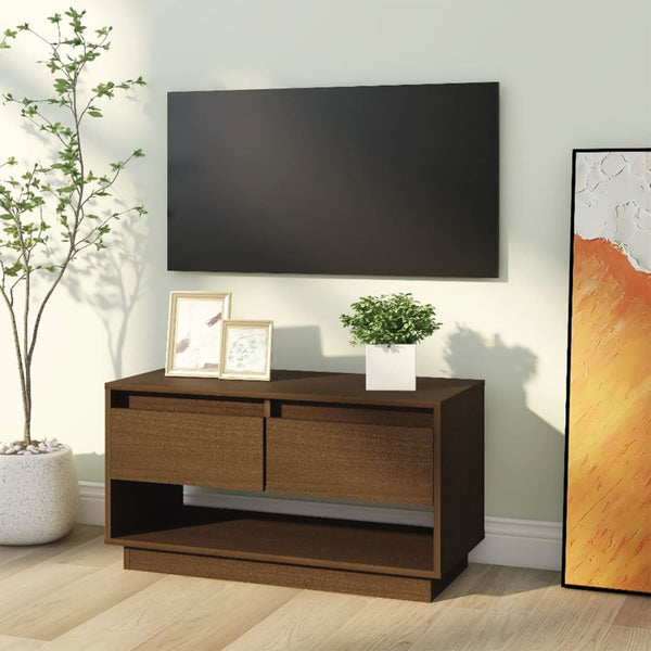 TV-Schrank Honigbraun Kiefer Massivholz 74 cm