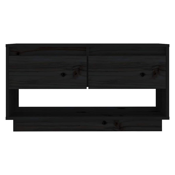 vidaXL Meuble TV Noir 74x34x40 cm Bois de pin massif