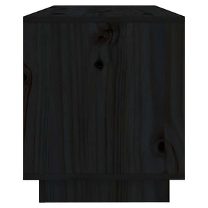 vidaXL Meuble TV Noir 74x34x40 cm Bois de pin massif